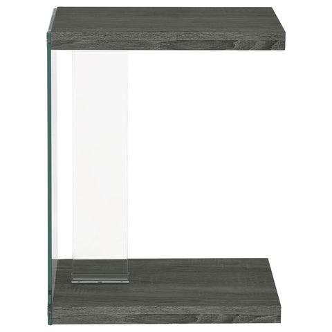 Delwin Engineered Wood C-Shaped Side Table Weathered GreyWeathered Grey