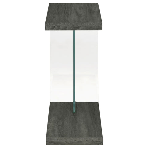 Delwin Engineered Wood C-Shaped Side Table Weathered GreyWeathered Grey