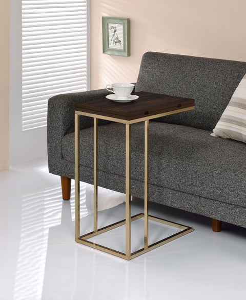 Emelle Expandable C-Shaped Sofa Side Table ChestnutChestnut