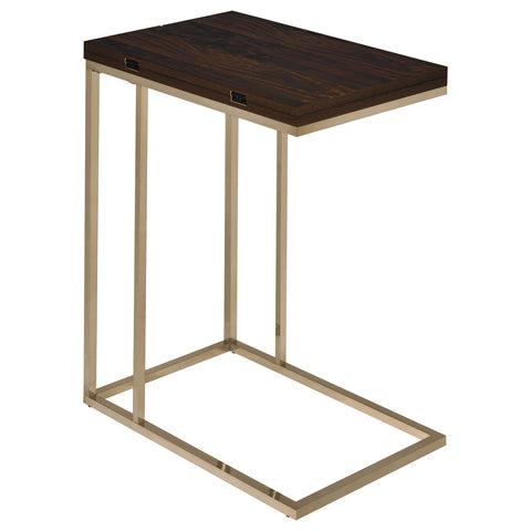 Emelle Expandable C-Shaped Sofa Side Table ChestnutChestnut
