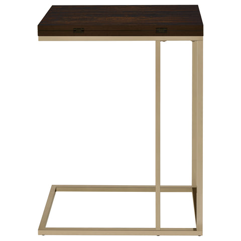 Emelle Expandable C-Shaped Sofa Side Table ChestnutChestnut