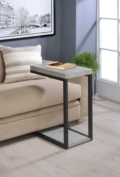Linbrook Engineered Wood C-Shape Sofa Side Table CementCement