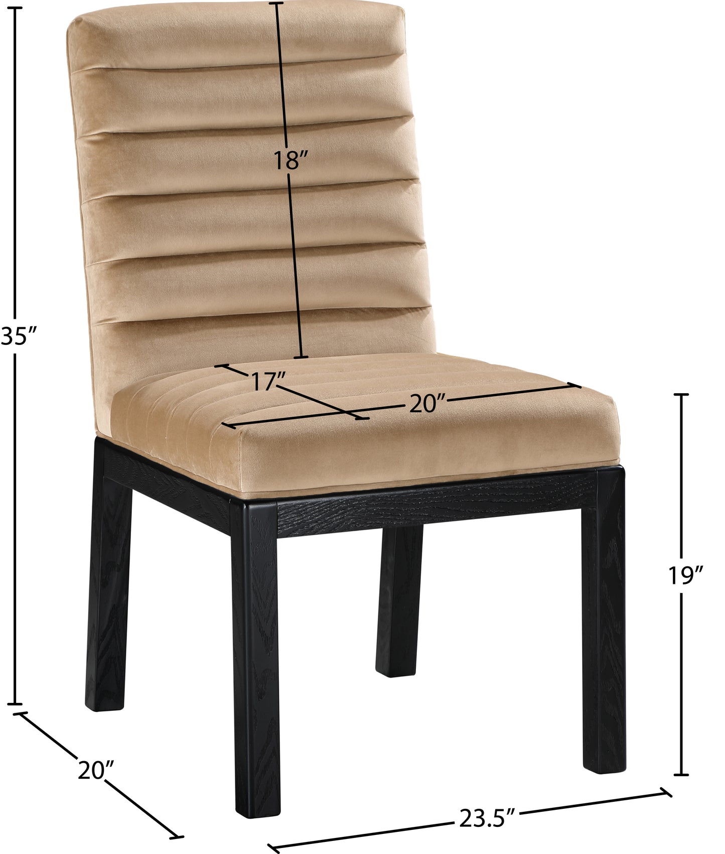 casablanca beige velvet dining chair