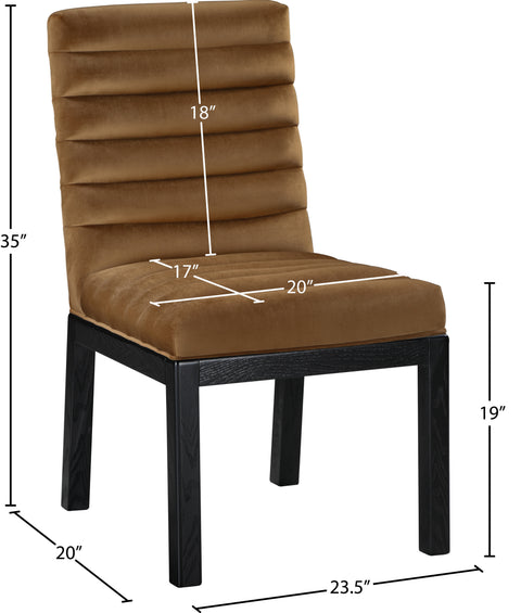 Celine Saddle Velvet Upholstered Dining Chair, 1 Piece (Style 2)