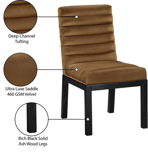 Celine Saddle Velvet Upholstered Dining Chair, 1 Piece (Style 2)
