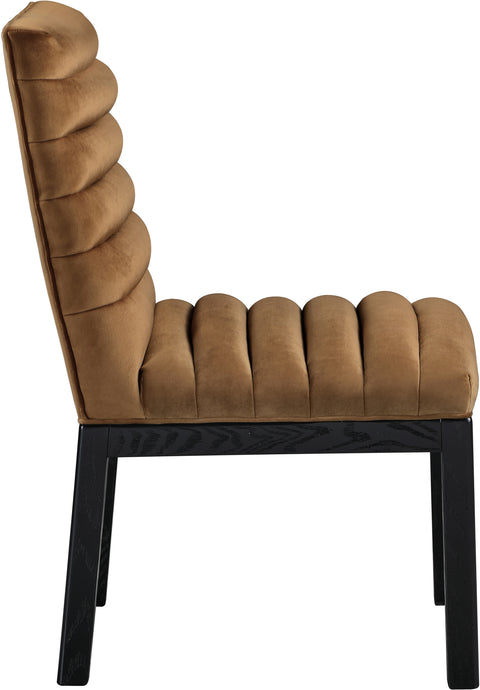 Celine Saddle Velvet Upholstered Dining Chair, 1 Piece (Style 2)