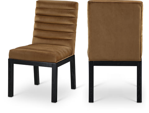 Celine Saddle Velvet Upholstered Dining Chair, 1 Piece (Style 2)
