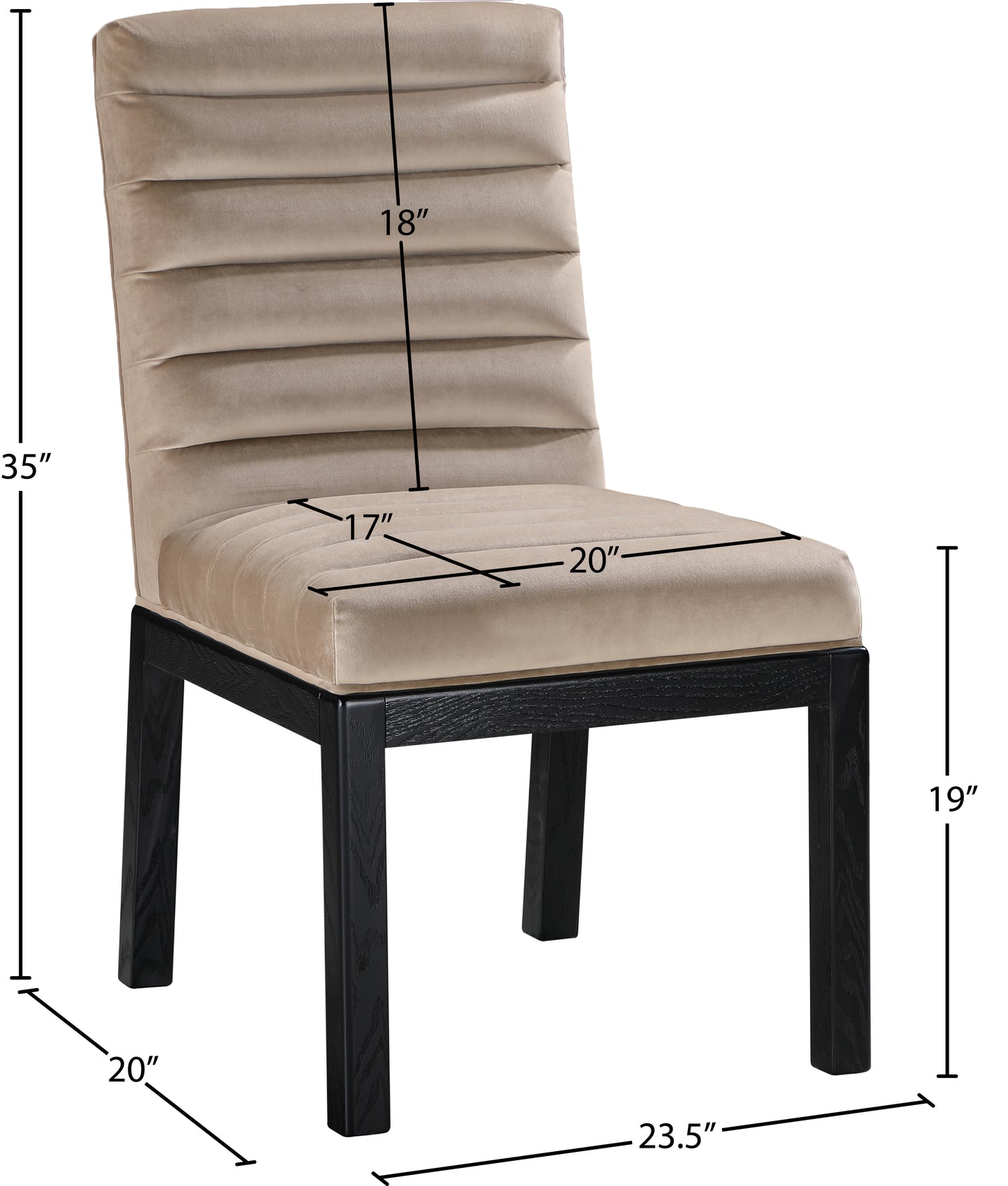 casablanca taupe velvet dining chair