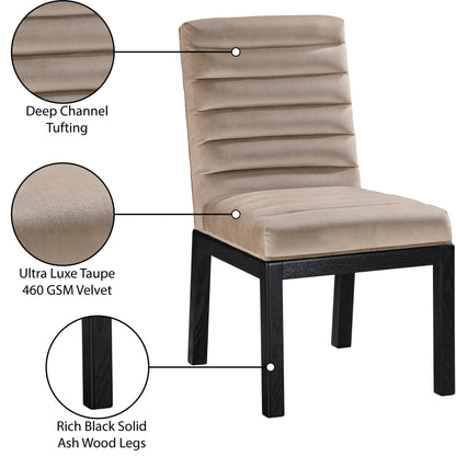 Casablanca Taupe Velvet Dining Chair