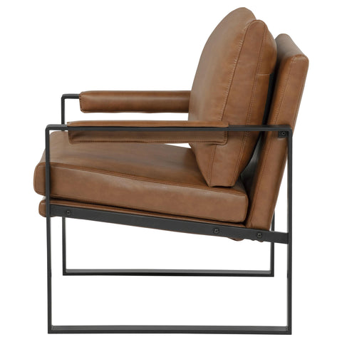 Eldridge Upholstered Track Arm Accent Chair Brown