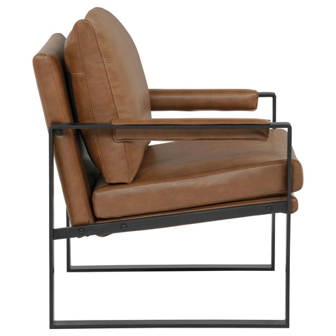 Eldridge Upholstered Track Arm Accent Chair Brown