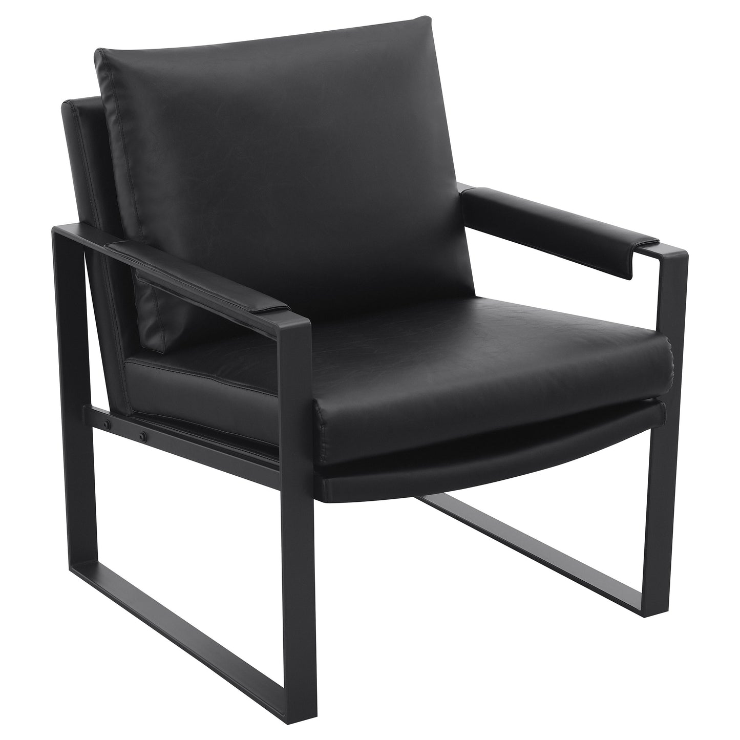 zena upholstered track arm accent chair blackblack