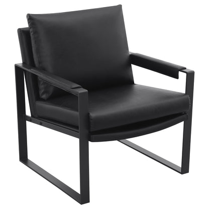 Zena Upholstered Track Arm Accent Chair BlackBlack