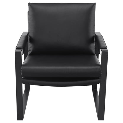 Zena Upholstered Track Arm Accent Chair BlackBlack