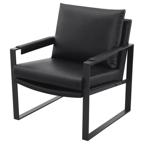 Zena Upholstered Track Arm Accent Chair BlackBlack