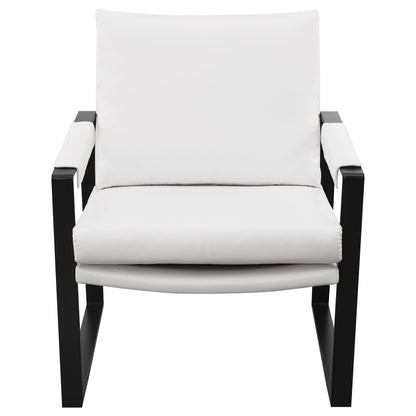 Zena Upholstered Track Arm Accent Chair WhiteWhite