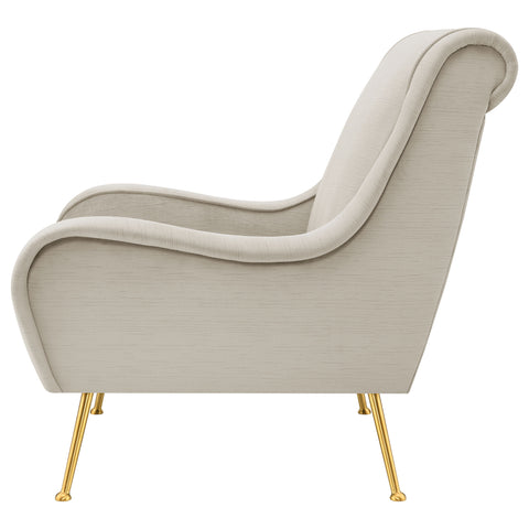 Minato Upholstered Saddle Arm Accent Chair StoneStone