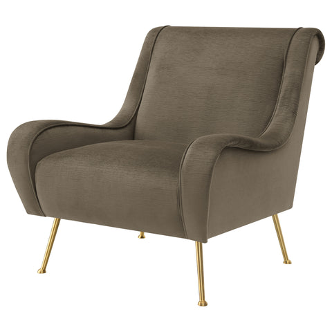 Minato Upholstered Saddle Arm Accent Chair TruffleTruffle