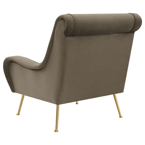 Minato Upholstered Saddle Arm Accent Chair TruffleTruffle