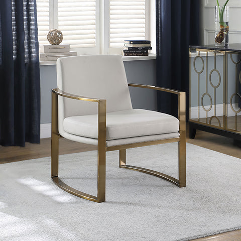Sommet Upholstered Arched Arm Accent Chair CreamCream
