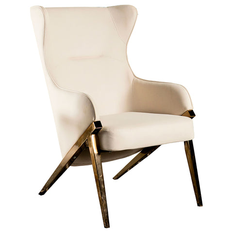Nuala Upholstered high Wingback Accent Chair CreamCream