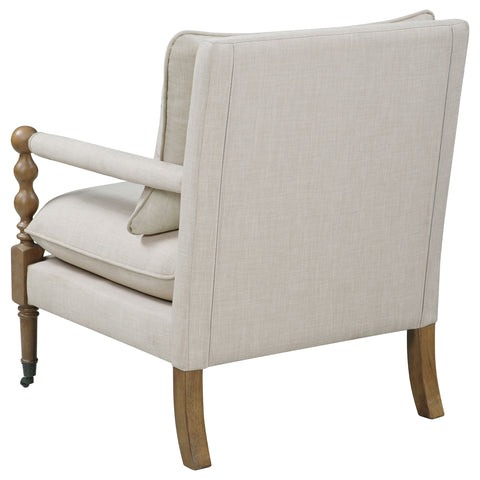 Peoria Upholstered Accent Chair with Casters BeigeBeige