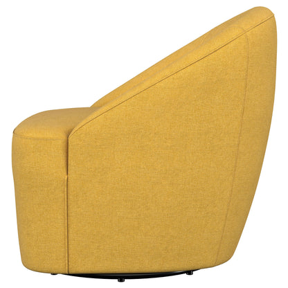 Zayas Upholstered Barrel Accent Swivel Chair Mustard YellowMustard Yellow