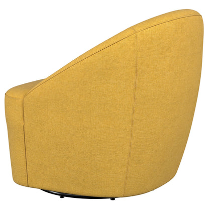 Zayas Upholstered Barrel Accent Swivel Chair Mustard YellowMustard Yellow