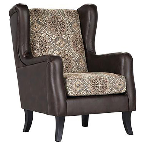 Elle Upholstered Wingback Accent Club Chair BrownBrown
