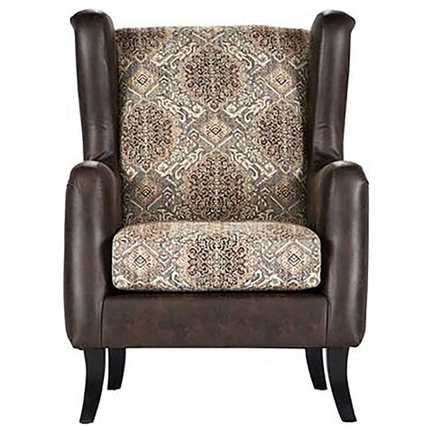 Elle Upholstered Wingback Accent Club Chair BrownBrown