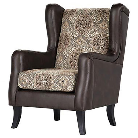 Elle Upholstered Wingback Accent Club Chair BrownBrown