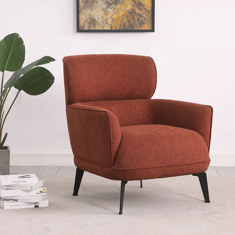 Summer Upholstered Crecent Arm Accent Chair OrangeOrange