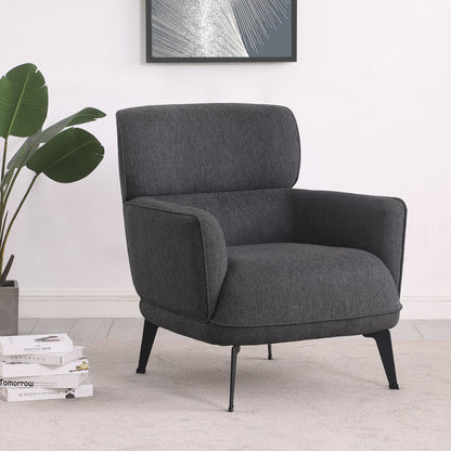 Summer Upholstered Crecent Arm Accent Chair GreyGrey