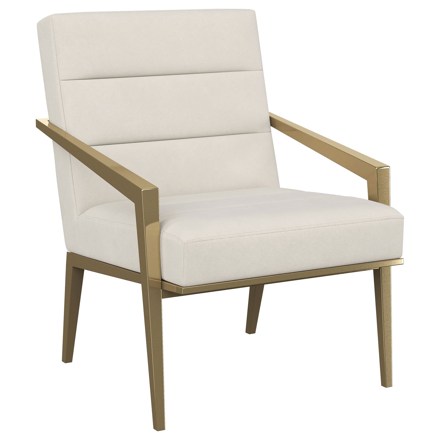 moore upholstered metal arm accent chair creamcream