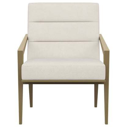 Moore Upholstered Metal Arm Accent Chair CreamCream