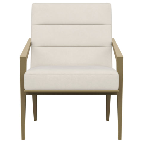 Moore Upholstered Metal Arm Accent Chair CreamCream