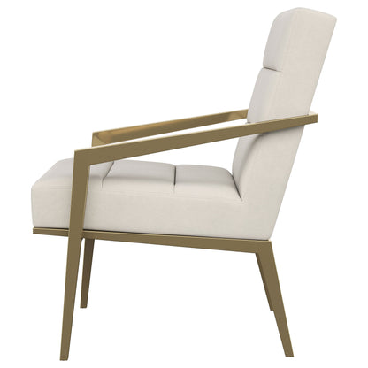 Moore Upholstered Metal Arm Accent Chair CreamCream