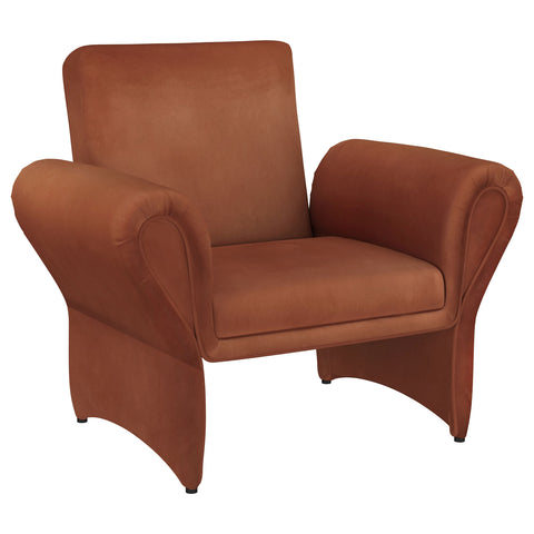 Tutuola Upholstered Roll Arm Accent Armchair Rust OrangeRust