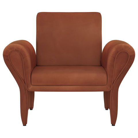 Tutuola Upholstered Roll Arm Accent Armchair Rust OrangeRust