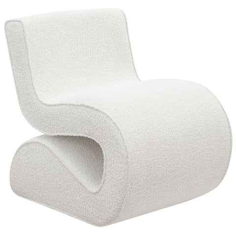 Montlake Boucle Upholstered Armless Curved Chair CreamCream