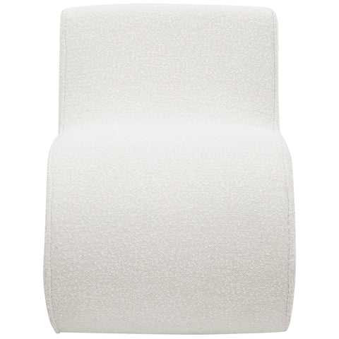 Montlake Boucle Upholstered Armless Curved Chair CreamCream