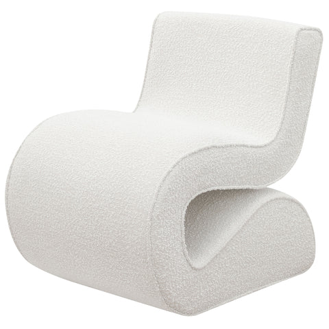 Montlake Boucle Upholstered Armless Curved Chair CreamCream