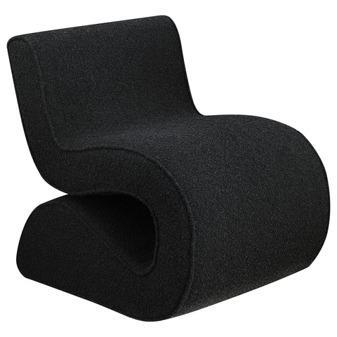 Montlake Boucle Upholstered Armless Curved Chair CharcoalCharcoal
