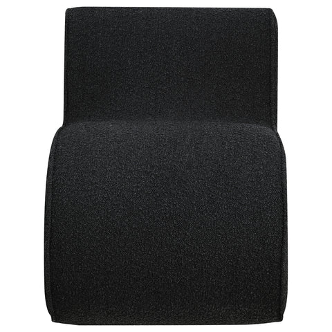 Montlake Boucle Upholstered Armless Curved Chair CharcoalCharcoal