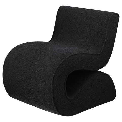Montlake Boucle Upholstered Armless Curved Chair CharcoalCharcoal