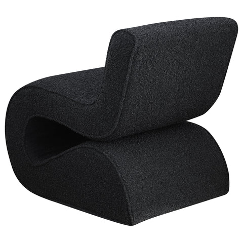 Montlake Boucle Upholstered Armless Curved Chair CharcoalCharcoal