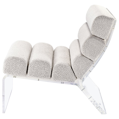 Cortez Boucle Upholstered Armless Acrylic Chair IvoryIvory
