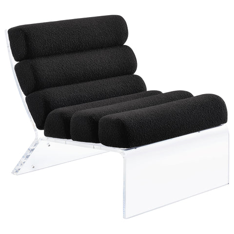 Cortez Boucle Upholstered Armless Acrylic Chair BlackBlack