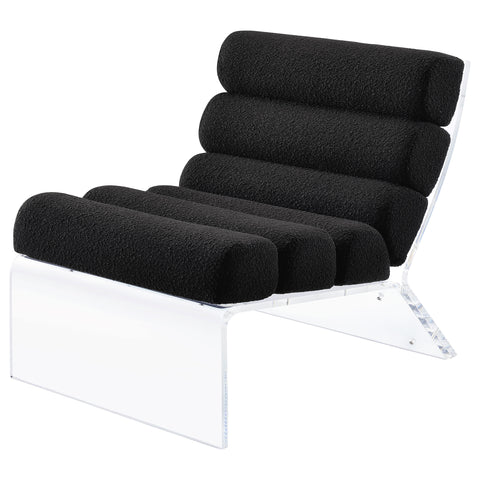 Cortez Boucle Upholstered Armless Acrylic Chair BlackBlack