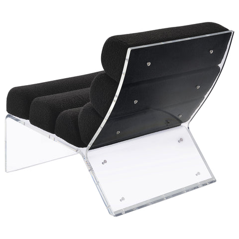 Cortez Boucle Upholstered Armless Acrylic Chair BlackBlack